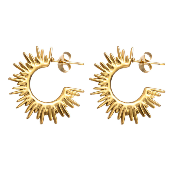 Gold Sunburst Earrings