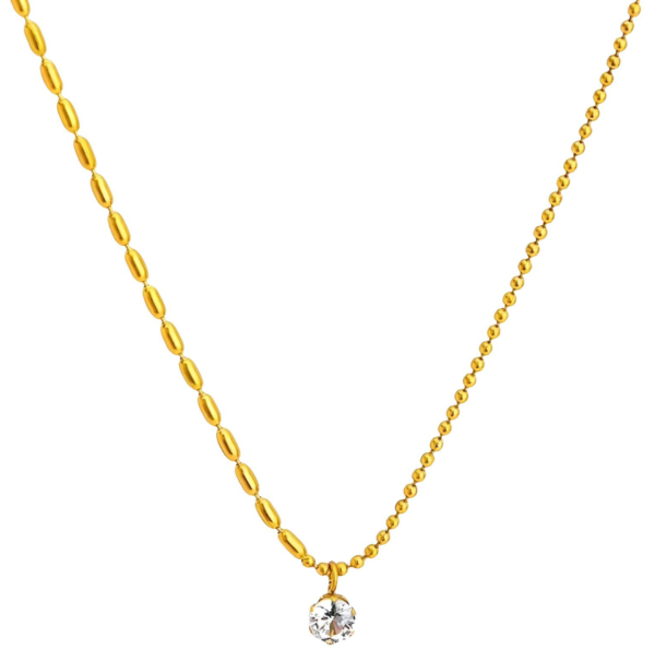 Diamante Pendant Gold Necklace
